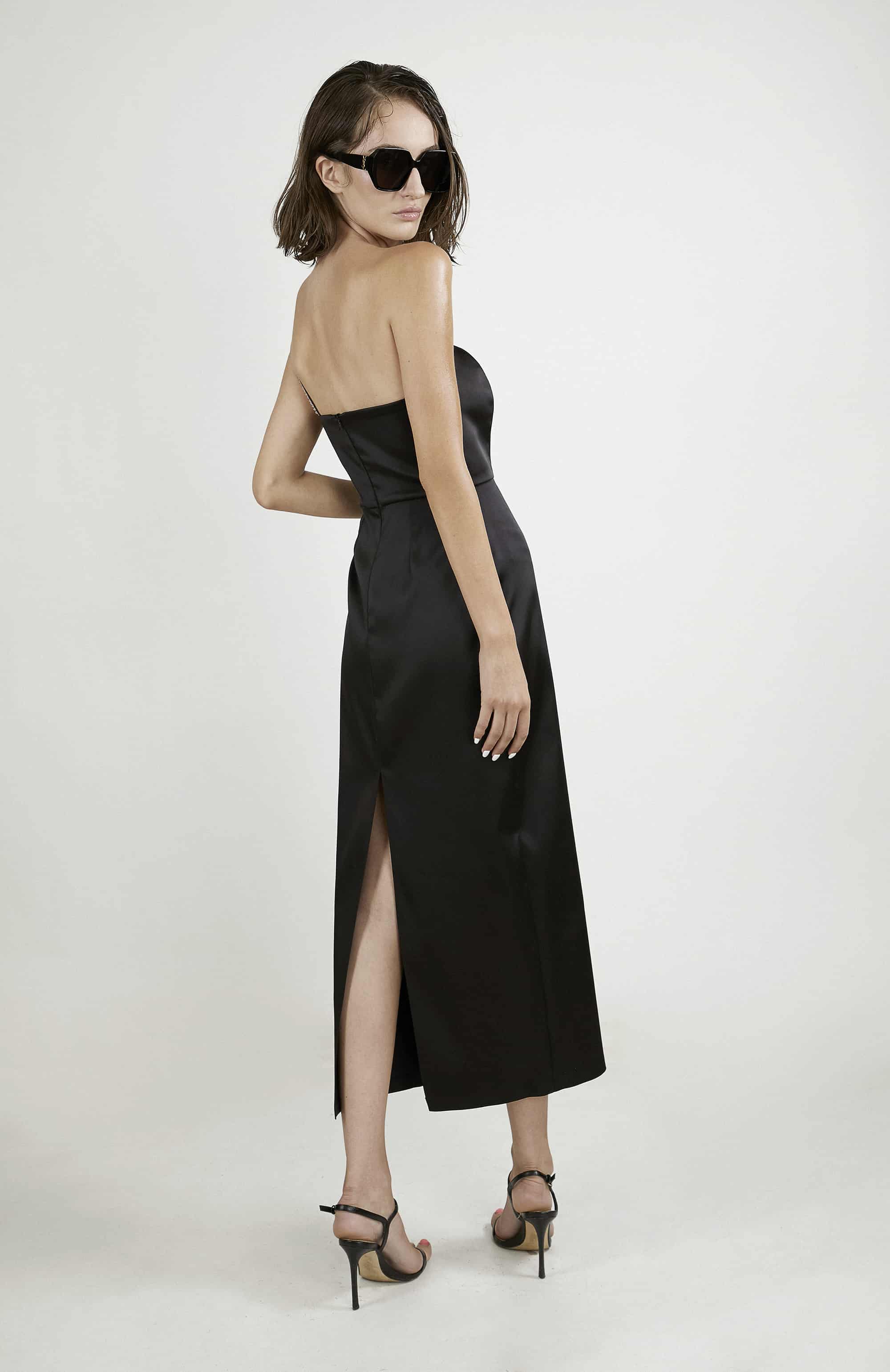 BLACK MIDI DRESS